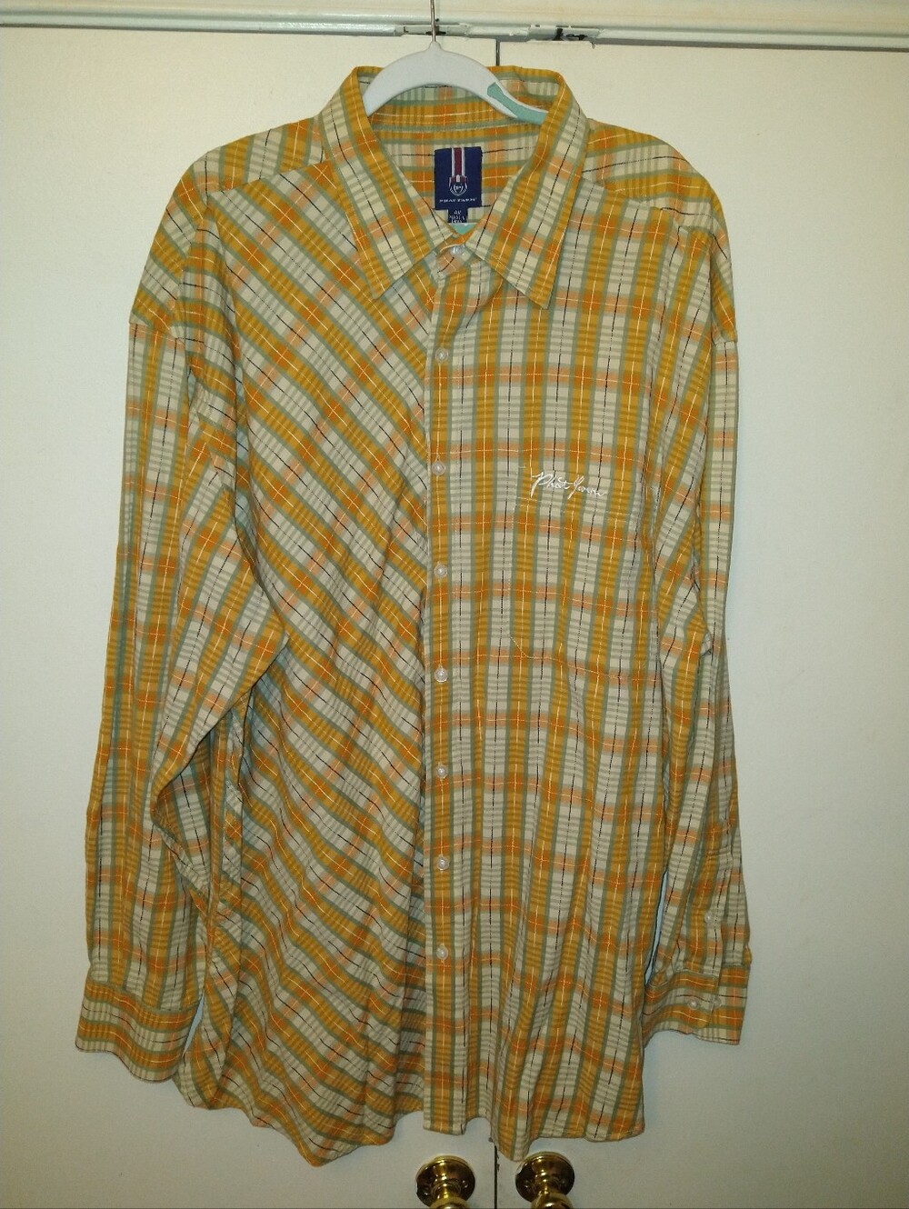 Phat Farm Plaid Long Sleeve Button Down Shirt Men's sz 4X.